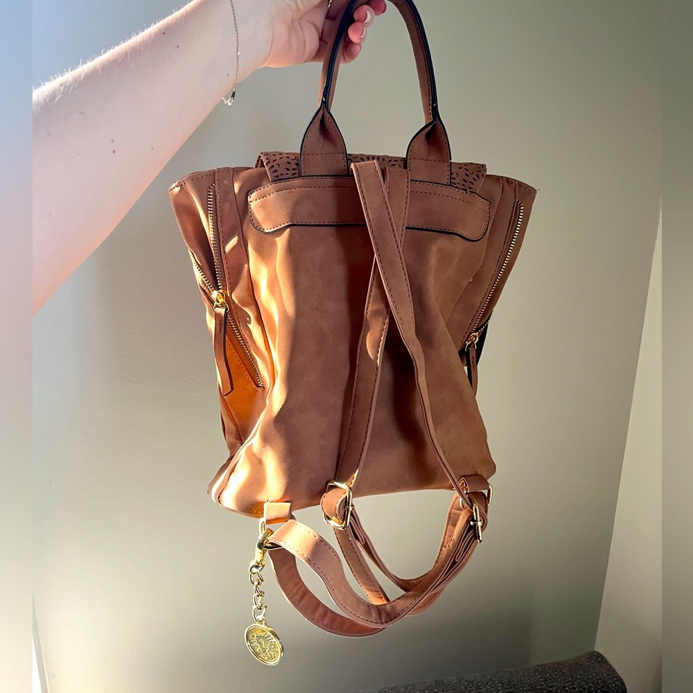 Anne Klein Brown Suede Mini Backpack - image 2